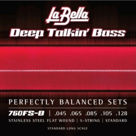 Juego La Bella Bajo 5 Cdas Deep Talkin' Bass Flatwound 760-FS-B