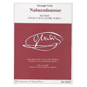 Verdi, Nabucodonosor, opera. Vocal Score. (Ed. Ricordi)