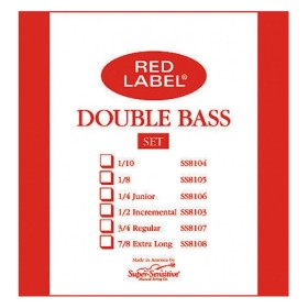 Cuerda contrabajo Super-Sensitive Red Label 2ª Re Medium 1/4